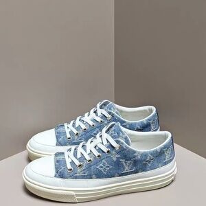 Authentic Louis Vuitton Blue Denim Sneakers
